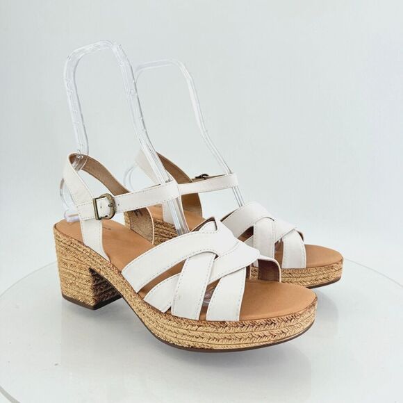 Born BOC Melodie Sandals Women's 11 White Vegan Leather Strappy Slingback Shoes - Picture 1 of 16
